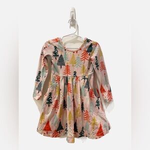 Hanna Andersson Long Sleeve Skater Dress with Pockets in Tree Print - Size 3T